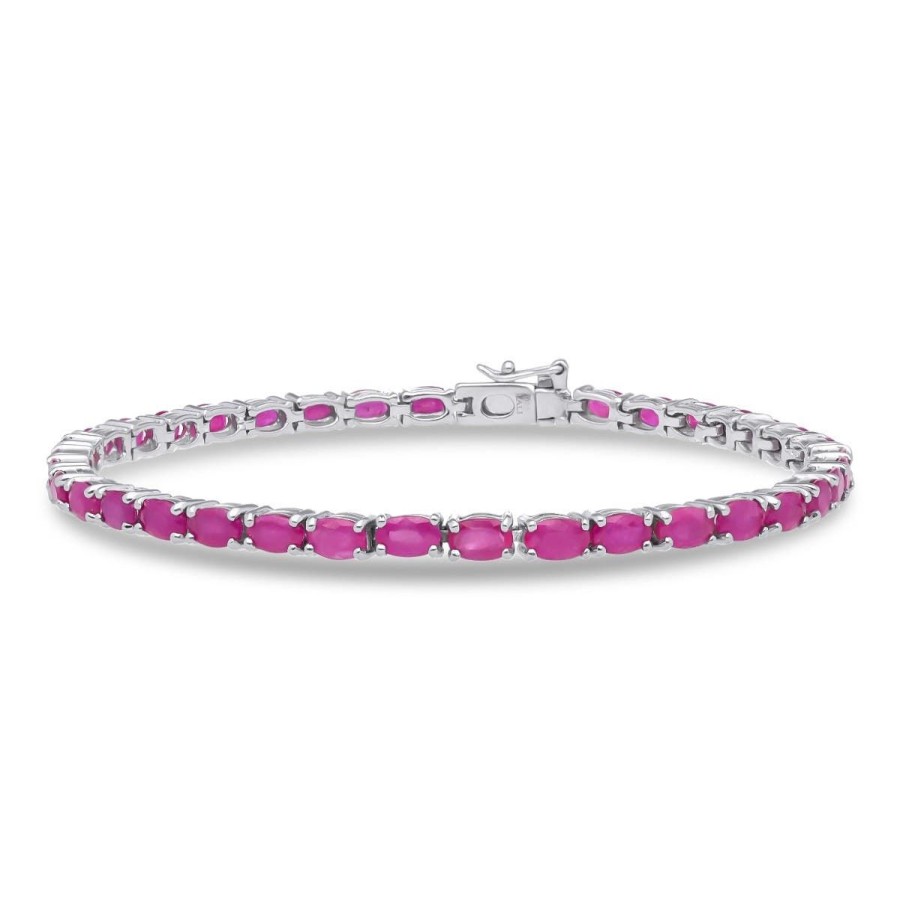 Gem Shopping Lali Jewels Ruby Tennis Bracelet In Sterling Silver | Ruby