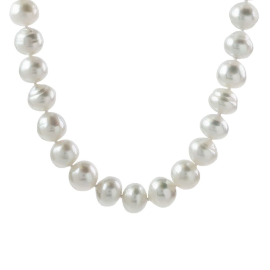 Gem Shopping South Sea Cultured Pearl Necklace In Sterling Silver | Pearl