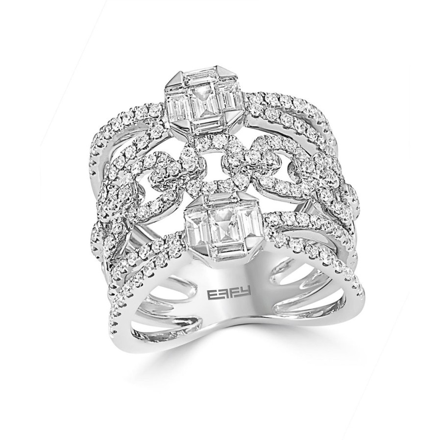 Gem Shopping Effy Diamond Ring In 14K White Gold | Diamond