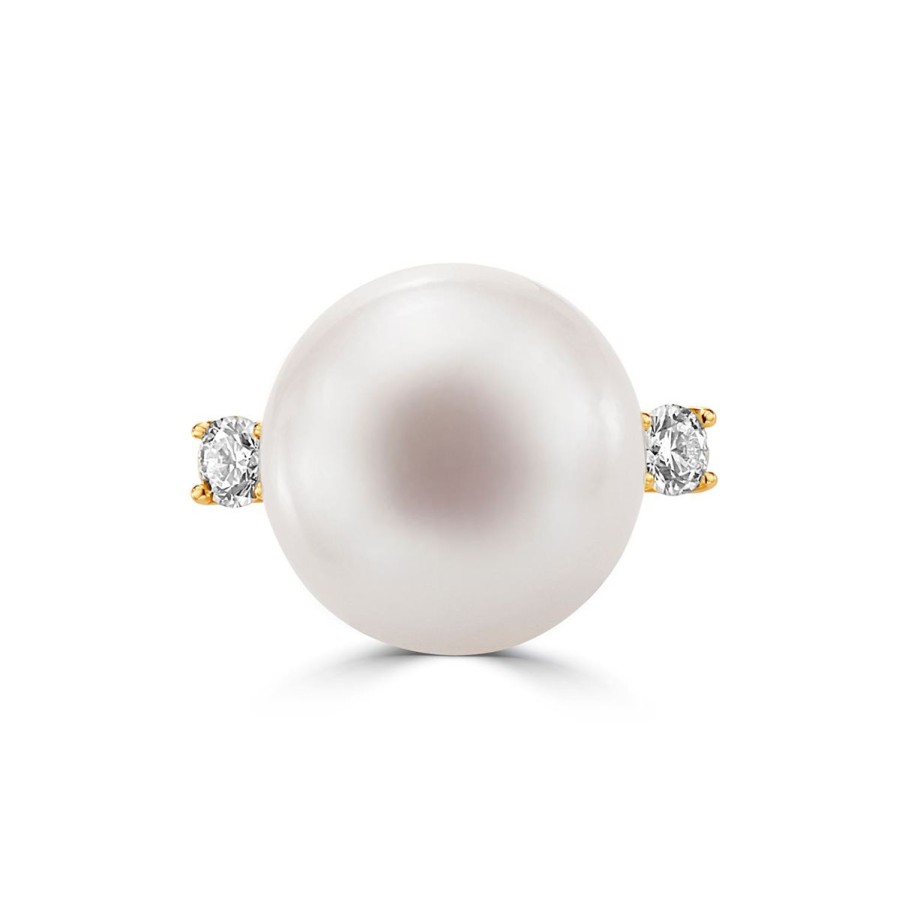 Gem Shopping Effy Fresh Water Pearl And Diamond Ring In 14K Yellow Gold | Pearl