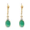 Gem Shopping Cut By Ben Emerald And Diamond Earrings In 14K | Emerald