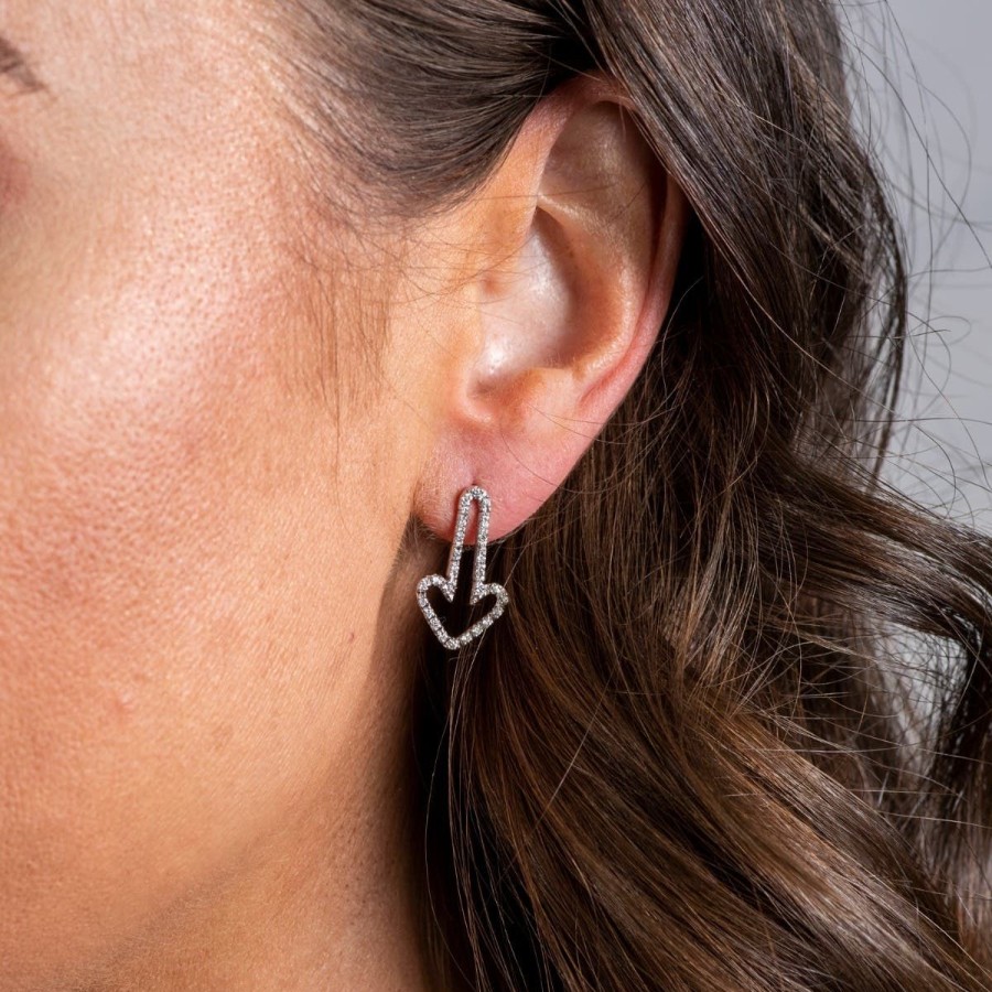Gem Shopping Diamond Dangle Earrings In 18K White Gold | Diamond