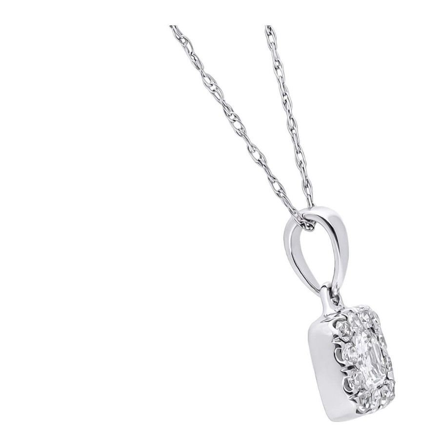 Gem Shopping Diamond Pendant In 14K White Gold | Diamond