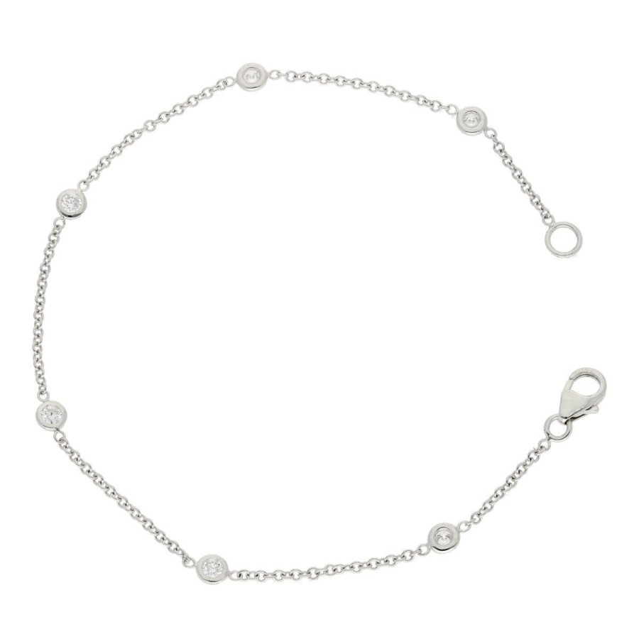 Gem Shopping Diamond Bracelet In 14K White Gold | Diamond
