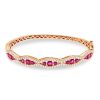 Gem Shopping Ruby And Diamond Bangle Bracelet In 18K | Ruby