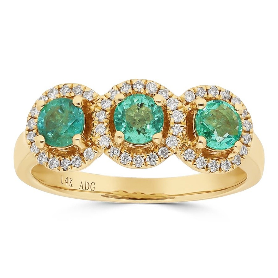 Gem Shopping Gem Bleu Emerald And Diamond Ring In 14K | Emerald