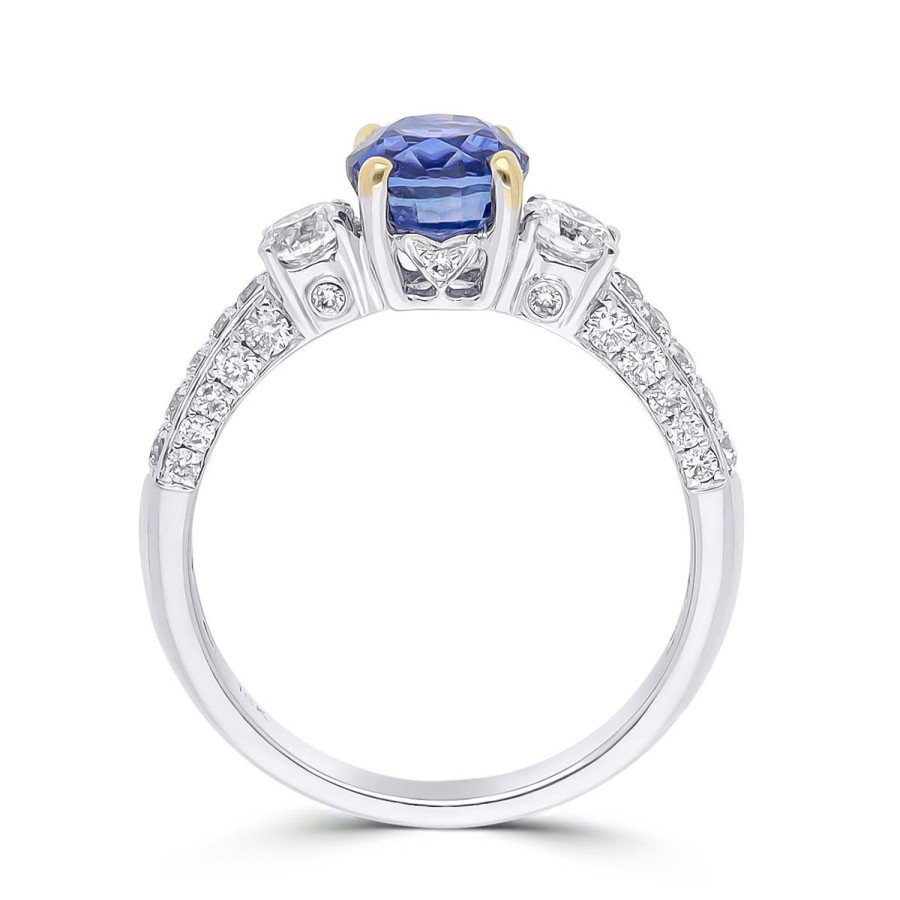 Gem Shopping Cut By Ben Ceylon Sapphire And Diamond Ring In 18K | Sapphire