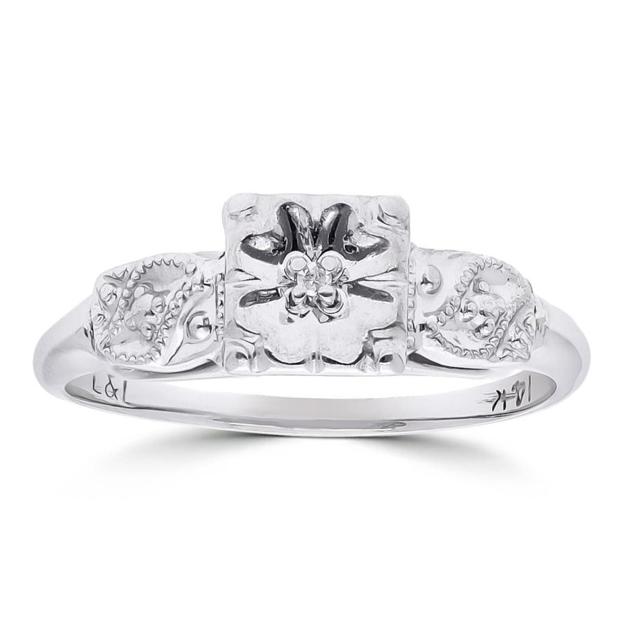 Gem Shopping Diamond Ring In 14K White Gold | Diamond