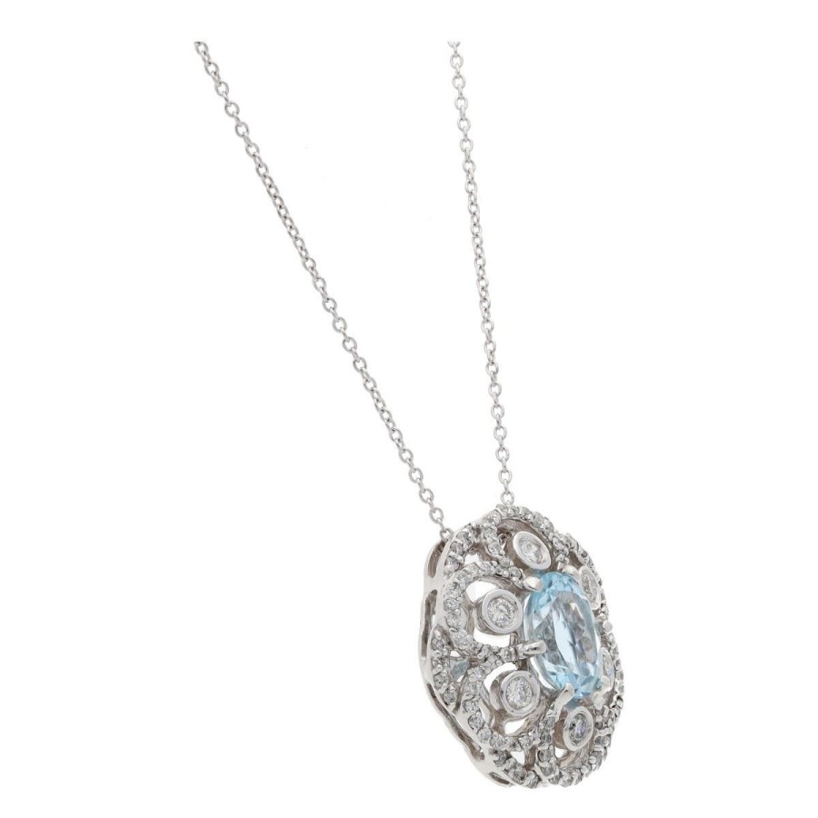 Gem Shopping Effy Aquamarine And Diamond Pendant In 14K | Aquamarine