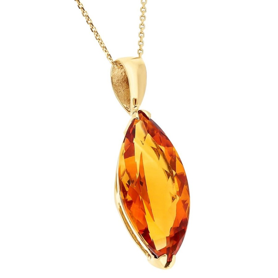 Gem Shopping Madeira Citrine Pendant In 14K Yellow Gold | Citrine