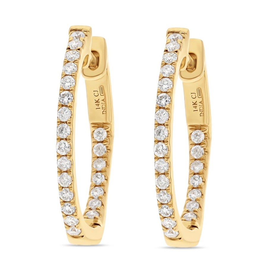 Gem Shopping Cirari Couture Diamond Hoop Earrings In 14K | Diamond