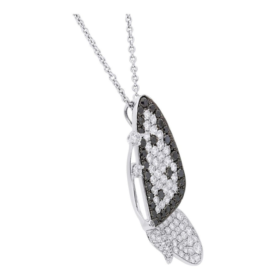 Gem Shopping Diamond Butterfly Pendant In 18K White Gold | Diamond