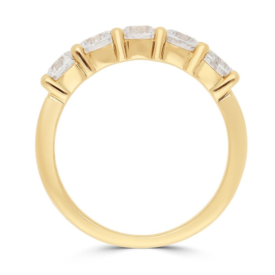 Gem Shopping Diamond 5 Stone Ring In 14K Yellow Gold | Diamond