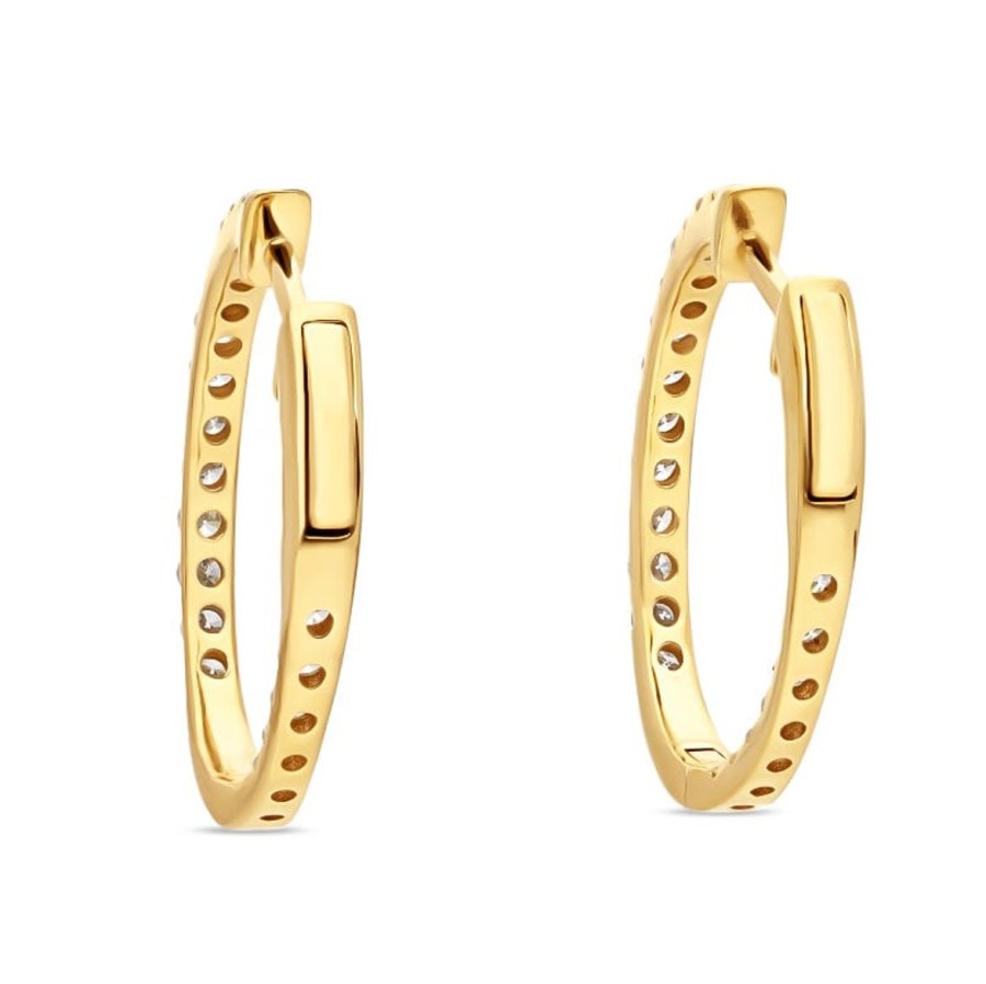 Gem Shopping Cirari Couture Diamond Hoop Earrings In 14K | Diamond