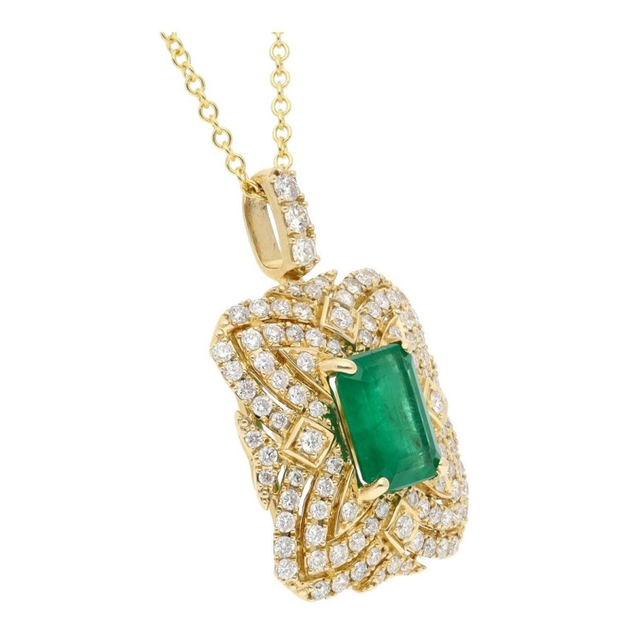 Gem Shopping Effy Emerald And Diamond Pendant In 14K | Emerald