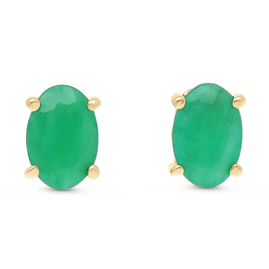 Gem Shopping Lali Jewels Emerald Stud Earrings In 14K Yellow Gold | Emerald