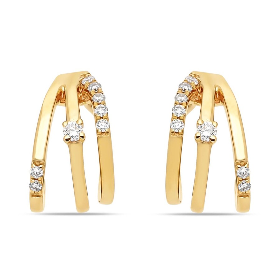 Gem Shopping Brevani Diamond Huggie Earrings In 14K | Diamond