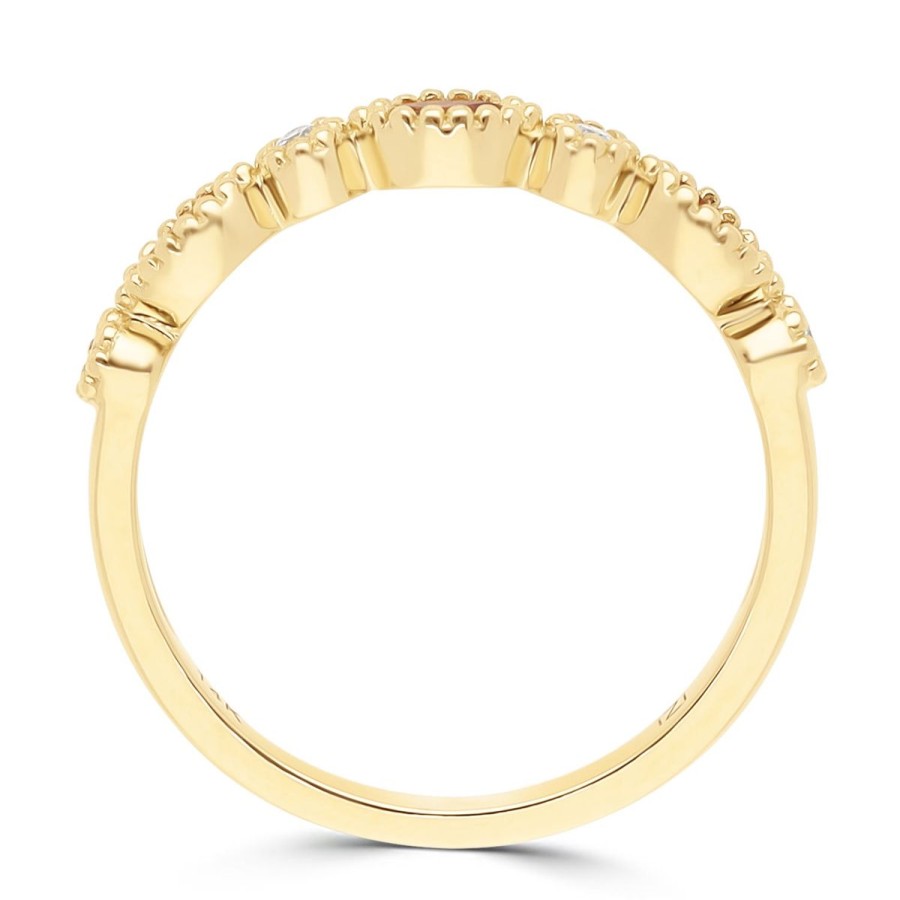 Gem Shopping Citrine And Diamond Band Ring In 14K | Citrine