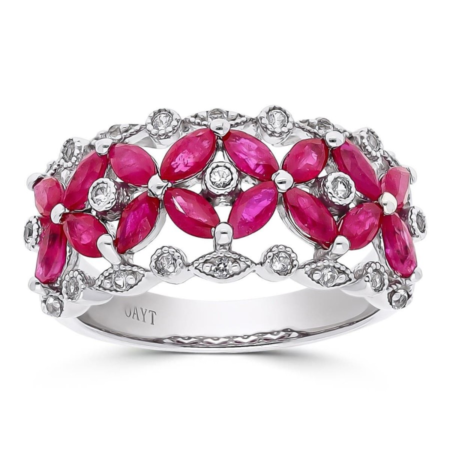 Gem Shopping Cirari Couture Ruby And Sapphire Ring In 925 Silver | Ruby