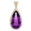 Gem Shopping Amethyst And Diamond Pendant In 14K | Amethyst