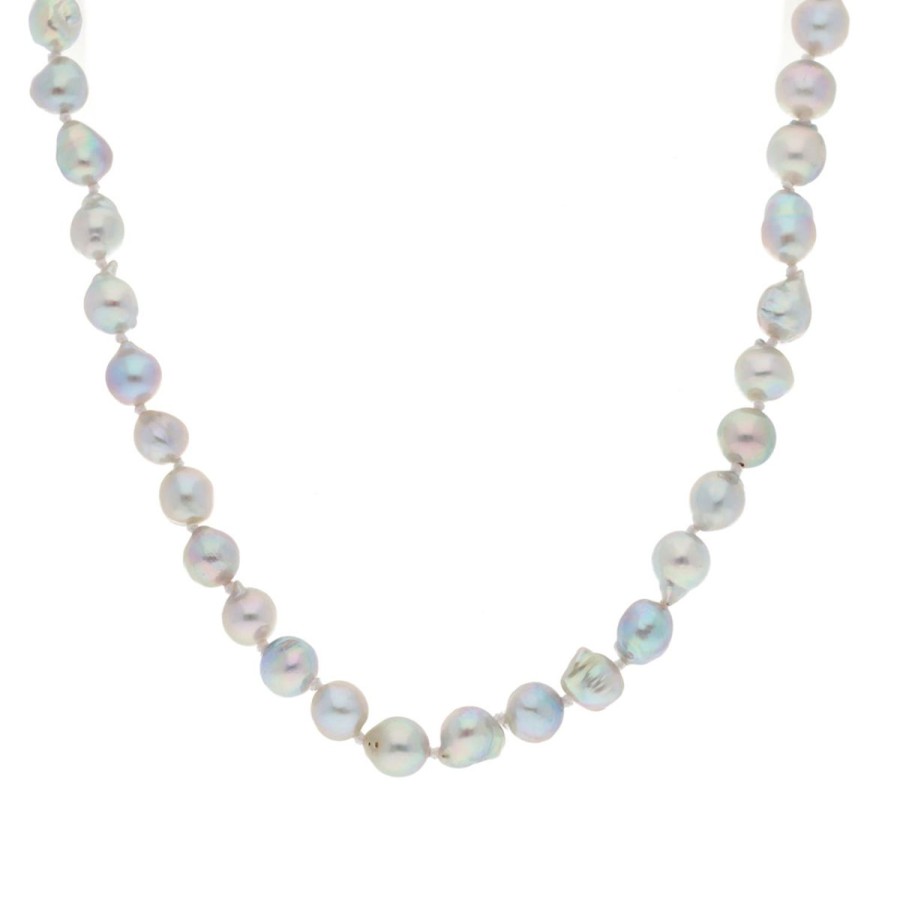 Gem Shopping Aquarian Pearls Akoya Cultured Pearl Necklace In Sterling Silver | Pearl